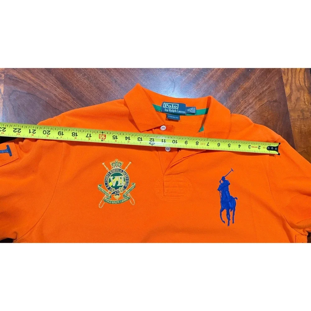 Polo Ralph Lauren Custom Fit Crest Shirt Golf Patch‎ Orange X-Large 100% Cotton